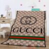 Gucci Luxury Brand Khaki Pattern Blanket