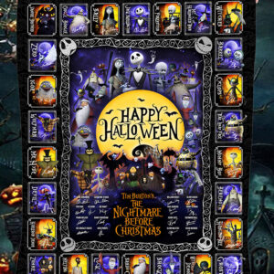 Happy Halloween Tim Burton And The Nightmare Before Christmas Blanket