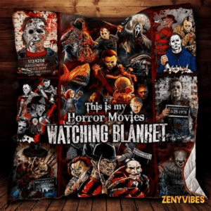 Horror Movie Watching Fleece Blanket 2