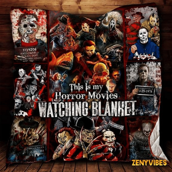 Horror Movie Watching Fleece Blanket 2 Horror Movie Watching Fleece Blanket 2