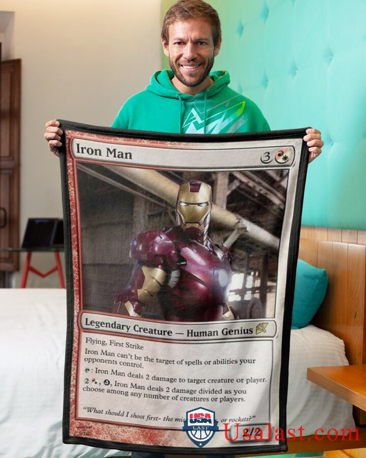 Iron Man Human Genius Fleece Blanket Iron Man Human Genius Fleece Blanket
