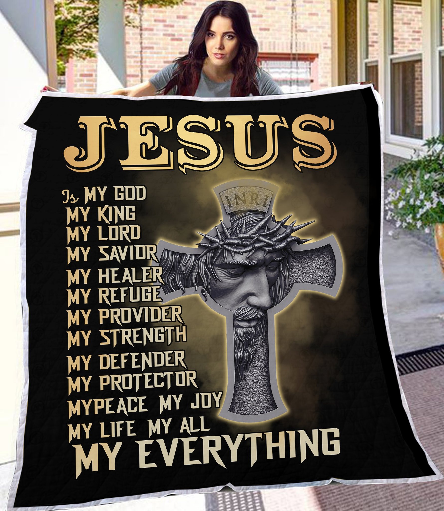Jesus Is My God My King My Lord My Everything Fleece Blanket Jesus Is My God My King My Lord My Everything Fleece Blanket