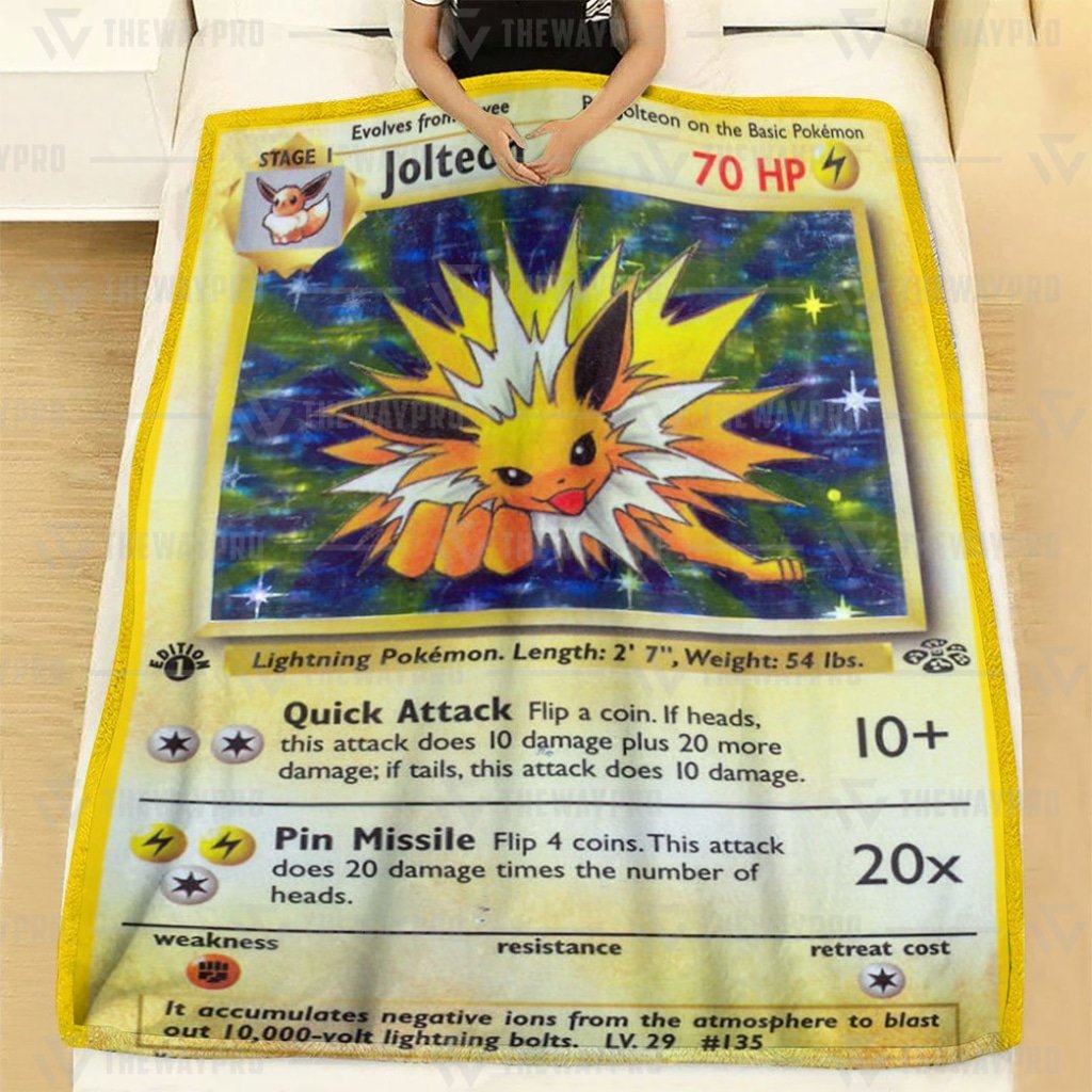 Jolteon Holo 1St Pokemon Blanket Jolteon Holo 1St Pokemon Blanket