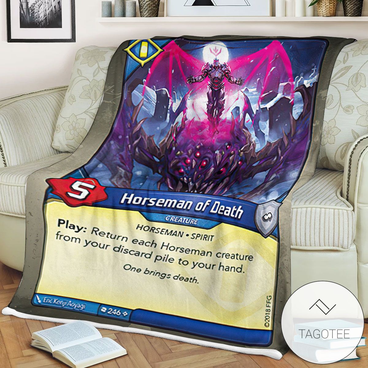 Kf Horseman Of Death Keyforge Fleece Blanket Kf Horseman Of Death Keyforge Fleece Blanket