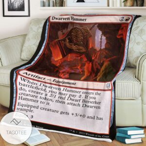 Khm 133 Dwarven Hammer Mtg Game Magic The Gathering Blanket