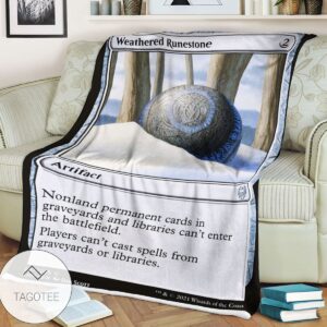 Khm 247 Weathered Runestone Mtg Game Magic The Gathering Blanket