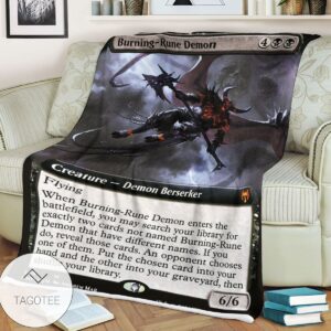 Khm 349 Burning Rune Demon Mtg Game Magic The Gathering Blanket