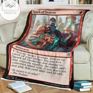 Kld 131 Spark Of Creativity Game Mtg Magic The Gathering Fleece Blanket