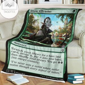 Kld 145 Attune With Aether Game Mtg Magic The Gathering Fleece Blanket