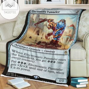 Kld 210 Electrostatic Pummeler Game Mtg Magic The Gathering Fleece Blanket