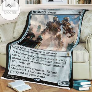 Kld 222 Metalwork Colossus Game Mtg Magic The Gathering Fleece Blanket