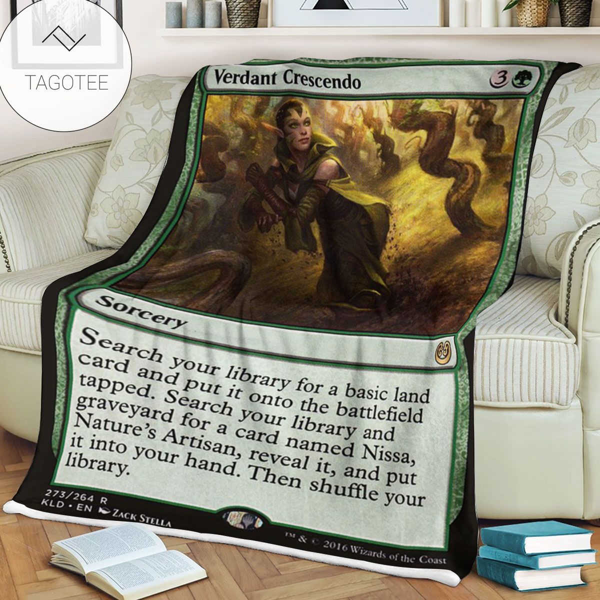 Kld 273 Verdant Crescendo Game Mtg Magic The Gathering Fleece Blanket Kld 273 Verdant Crescendo Game Mtg Magic The Gathering Fleece Blanket