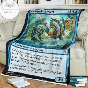 Kld 48 Gearseeker Serpent Game Mtg Magic The Gathering Fleece Blanket
