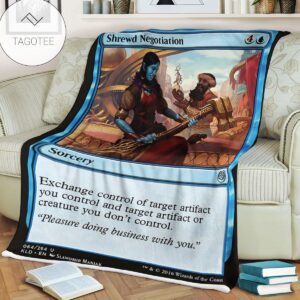 Kld 64 Shrewd Negotiation Game Mtg Magic The Gathering Fleece Blanket