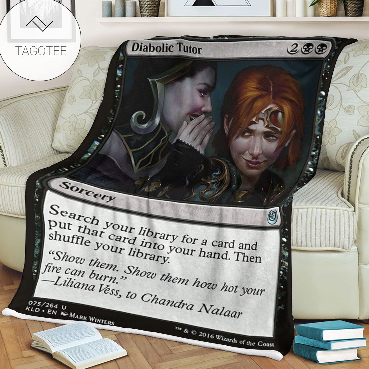 Kld 75 Diabolic Tutor Game Mtg Magic The Gathering Fleece Blanket Kld 75 Diabolic Tutor Game Mtg Magic The Gathering Fleece Blanket
