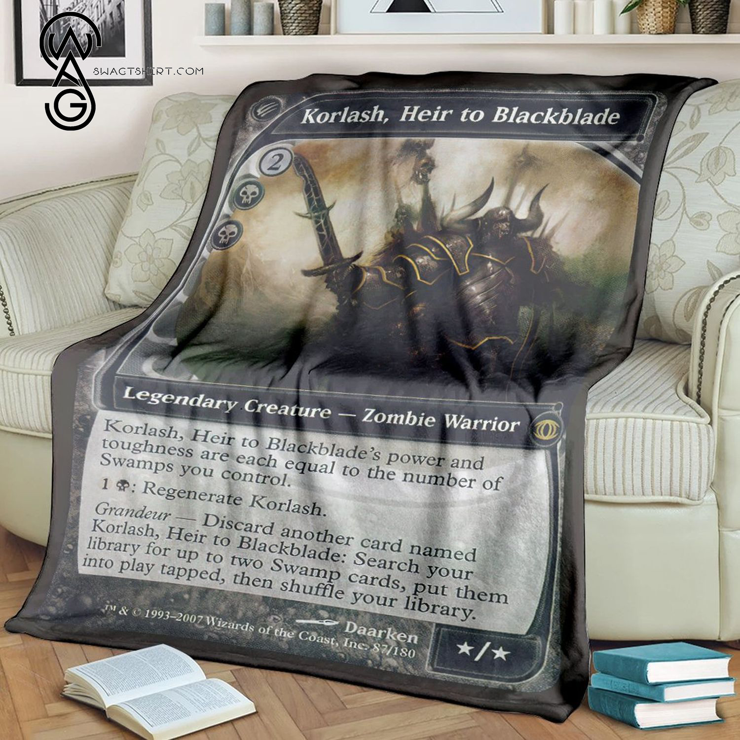 Korlash Heir To Blackblade Game Magic The Gathering Blanket Korlash Heir To Blackblade Game Magic The Gathering Blanket