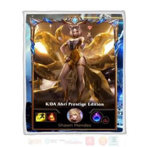 League Of Legends Ahri Custom Name Sherpa Blanket