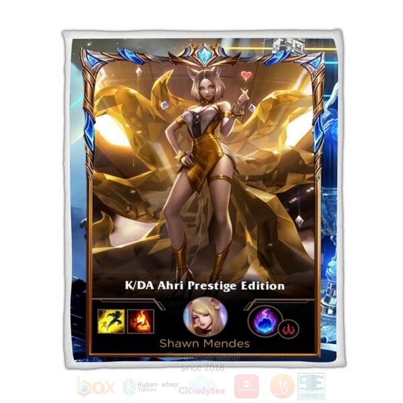 League Of Legends Ahri Custom Name Sherpa Blanket League Of Legends Ahri Custom Name Sherpa Blanket