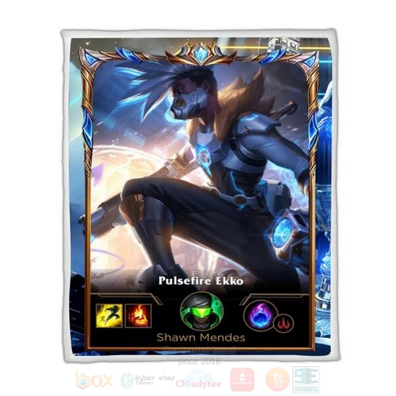 League Of Legends Ekko Custom Name Sherpa Blanket League Of Legends Ekko Custom Name Sherpa Blanket