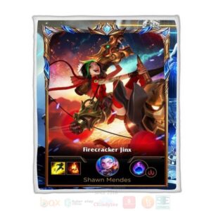 League Of Legends Jinx Custom Name Sherpa Blanket