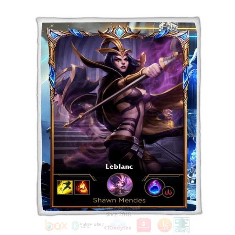 League Of Legends Leblanc Custom Name Sherpa Blanket League Of Legends Leblanc Custom Name Sherpa Blanket