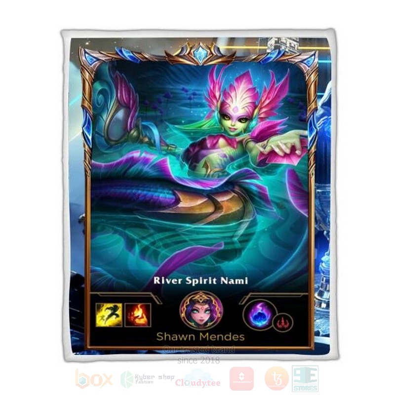 League Of Legends Nami Custom Name Sherpa Blanket League Of Legends Nami Custom Name Sherpa Blanket