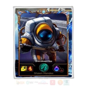 League Of Legends Nautilus Custom Name Sherpa Blanket