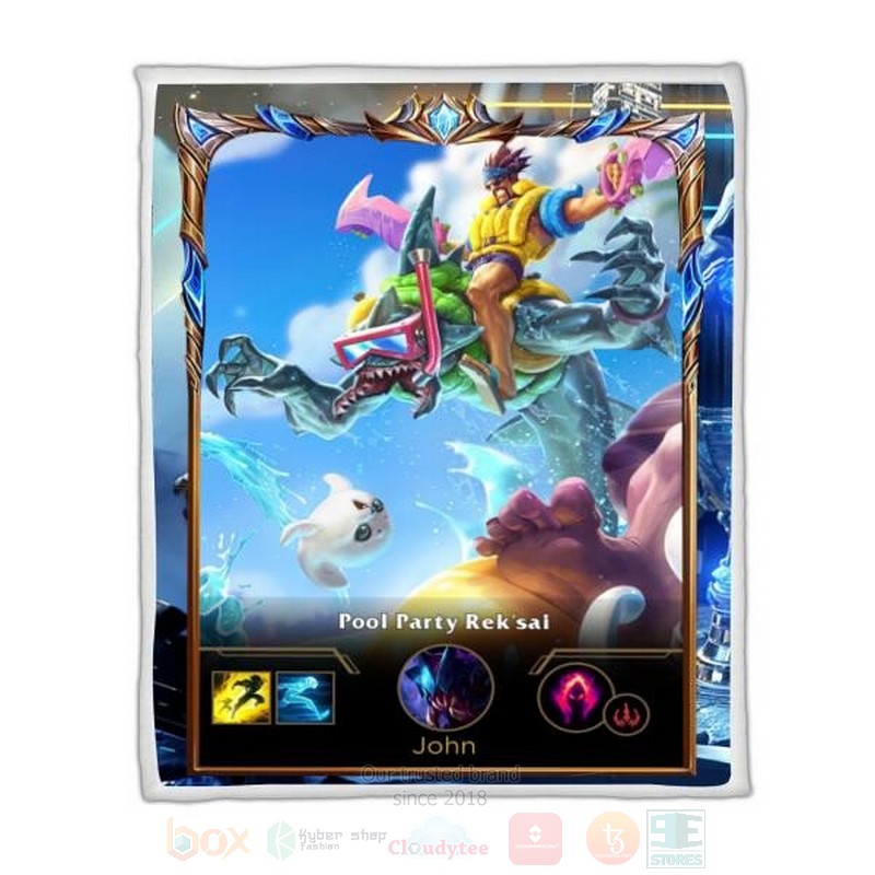 League Of Legends Reksai Custom Name Sherpa Blanket League Of Legends Reksai Custom Name Sherpa Blanket