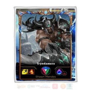 League Of Legends Tryndamere Custom Name Sherpa Blanket