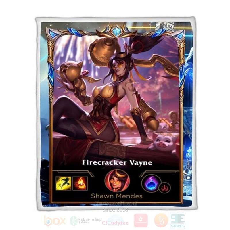 League Of Legends Vayne Custom Name Sherpa Blanket League Of Legends Vayne Custom Name Sherpa Blanket