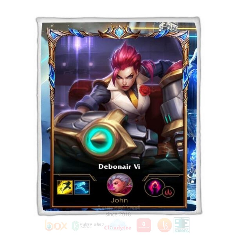 League Of Legends Vi Custom Name Sherpa Blanket League Of Legends Vi Custom Name Sherpa Blanket