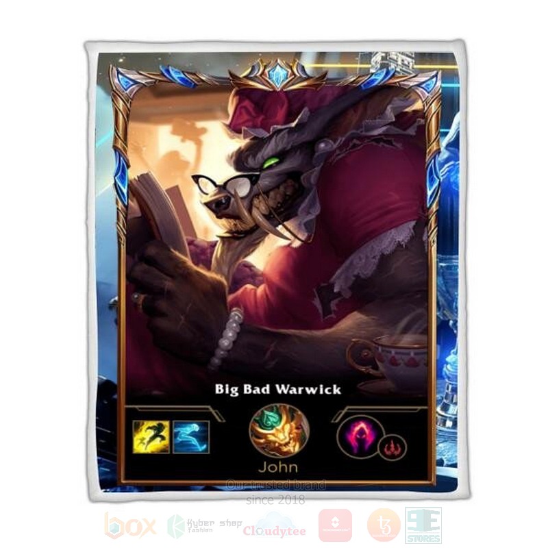 League Of Legends Warwick Custom Name Sherpa Blanket League Of Legends Warwick Custom Name Sherpa Blanket