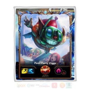 League Of Legends Ziggs Custom Name Sherpa Blanket