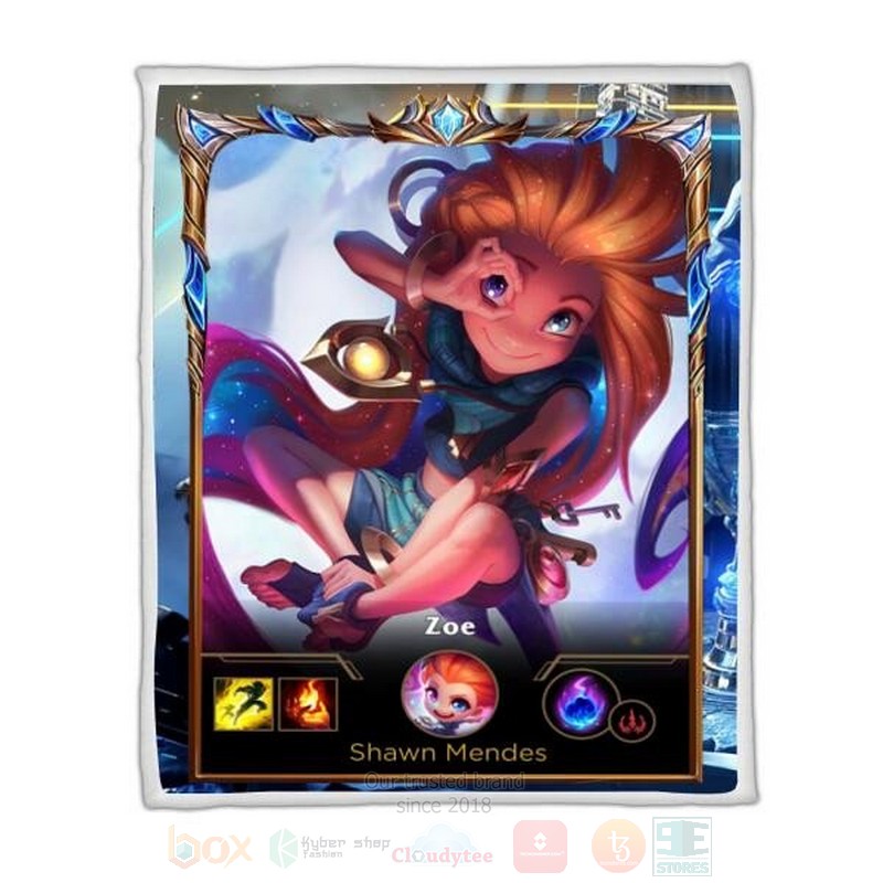 League Of Legends Zoe Custom Name Sherpa Blanket League Of Legends Zoe Custom Name Sherpa Blanket