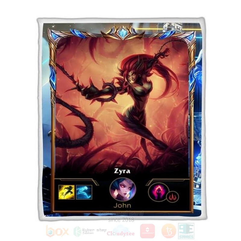 League Of Legends Zyra Custom Name Sherpa Blanket League Of Legends Zyra Custom Name Sherpa Blanket