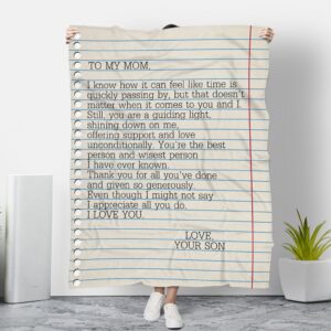 Letter To My Mom I Love You Love Your Son Full Printing Blanket