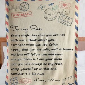 Letter To My Son Love Mom Full Printing Blanket