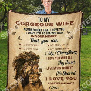 Lion To My Gorgeous Wife I Love You With All My Heart Blanket