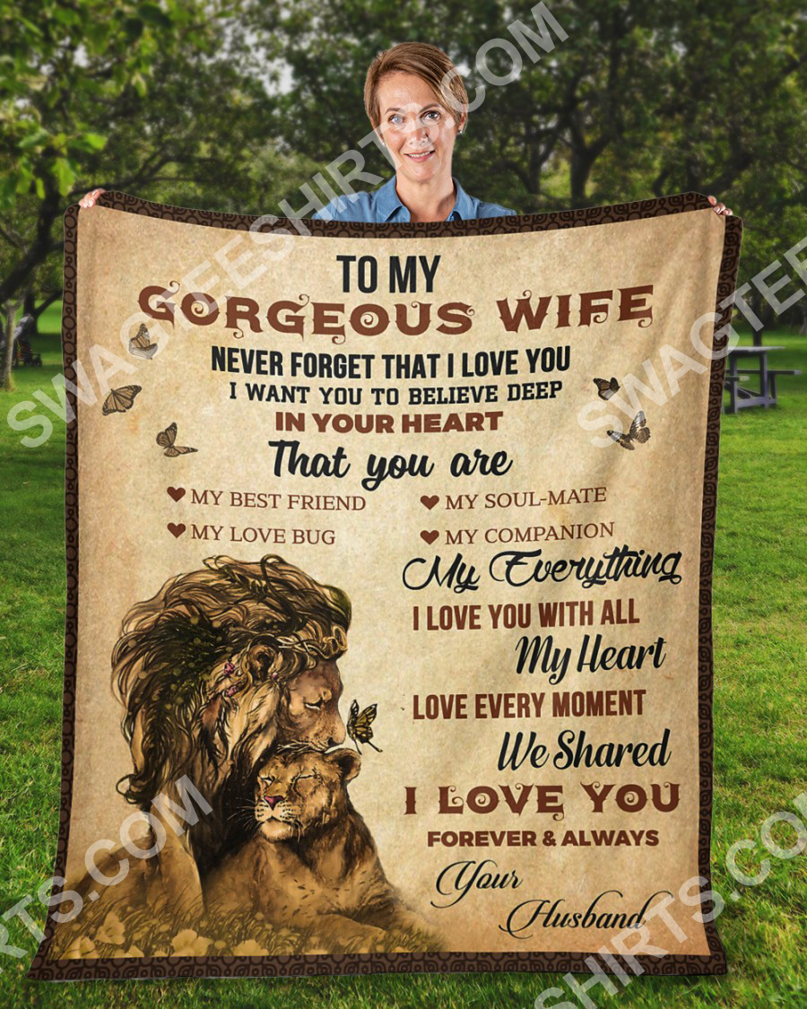 Lion To My Gorgeous Wife I Love You With All My Heart Blanket Lion To My Gorgeous Wife I Love You With All My Heart Blanket