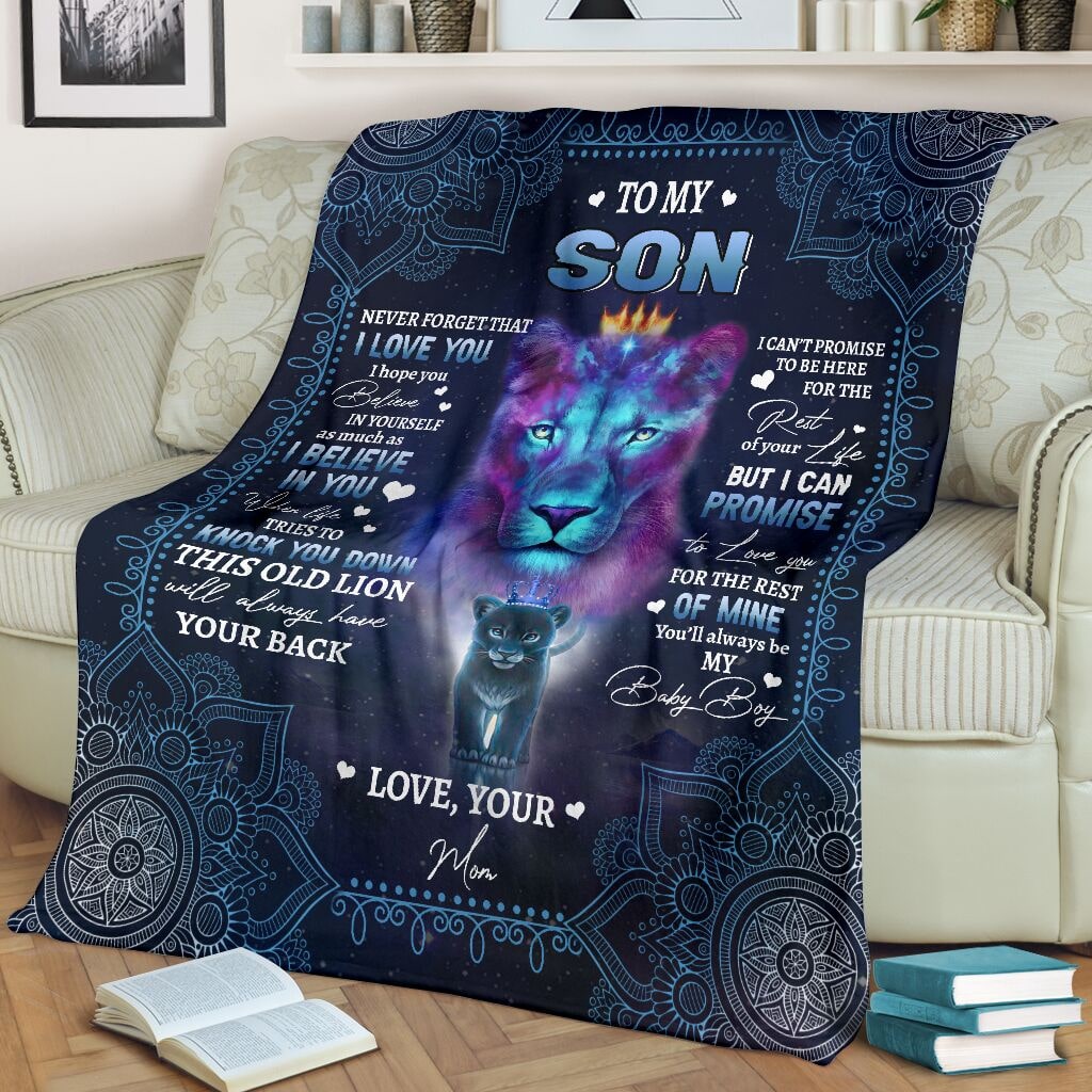 Lion To My Son I Believe In You Your Mom Full Printing Blanket Lion To My Son I Believe In You Your Mom Full Printing Blanket