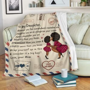 Love Air Mail To My Daughter Whenever You Feel Overwhelmed Love Mom Full Printing Blanket