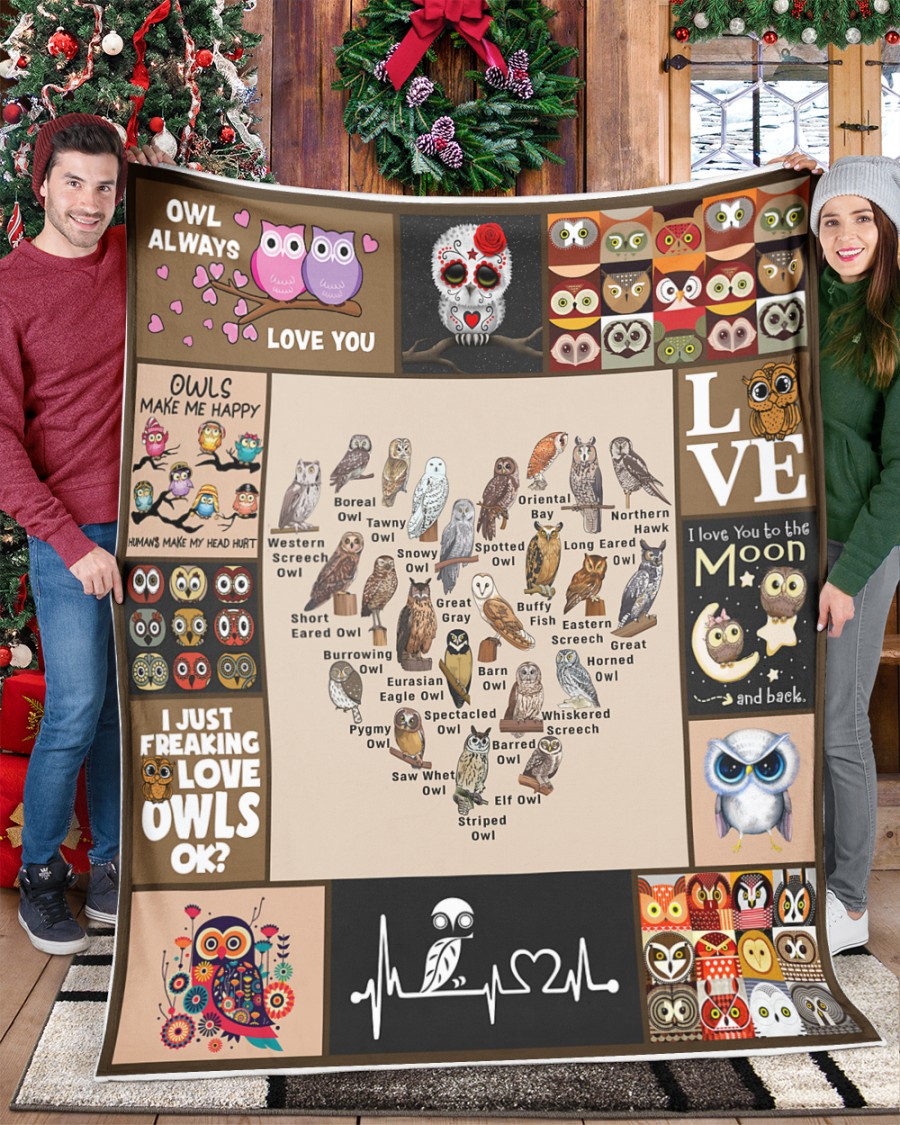 Love Owls Fleece Blanket Love Owls Fleece Blanket