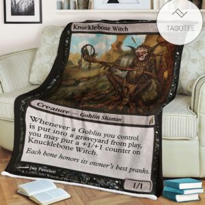 Lrw 120 Knucklebone Witch Mtg Game Magic The Gathering Fleece Blanket