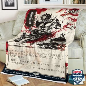 Magic The Gathering Game Japanese Demonic Tutor Blanket