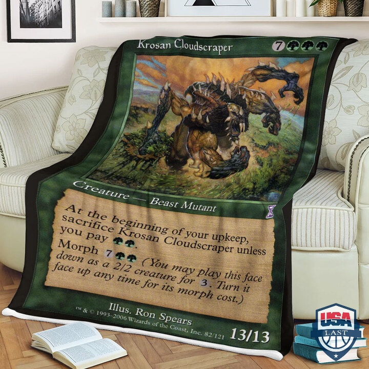 Magic The Gathering Krosan Cloudscraper Card Fleece Blanket Magic The Gathering Krosan Cloudscraper Card Fleece Blanket