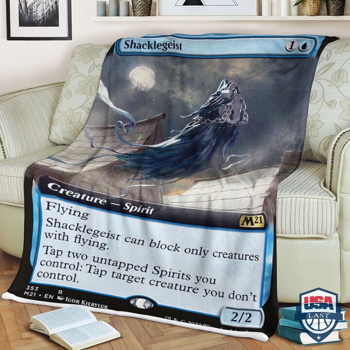 Magic The Gathering M21 353 Shacklegeist Card Fleece Blanket Magic The Gathering M21 353 Shacklegeist Card Fleece Blanket