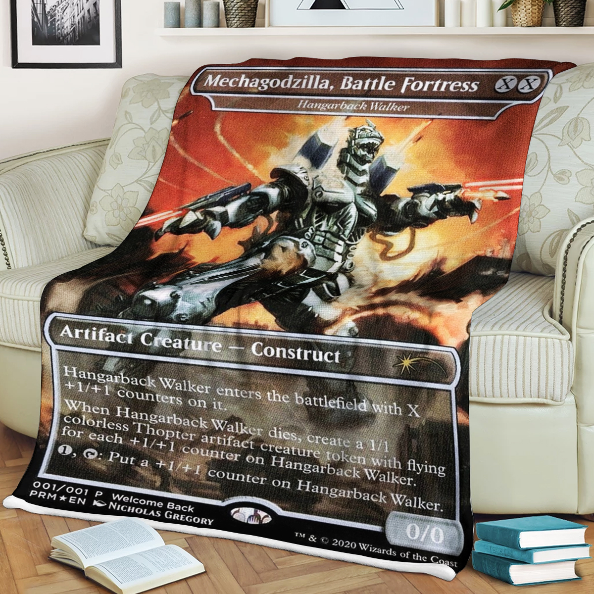 Magic The Gathering Mechagodzilla Battle Fortress Blanket Magic The Gathering Mechagodzilla Battle Fortress Blanket