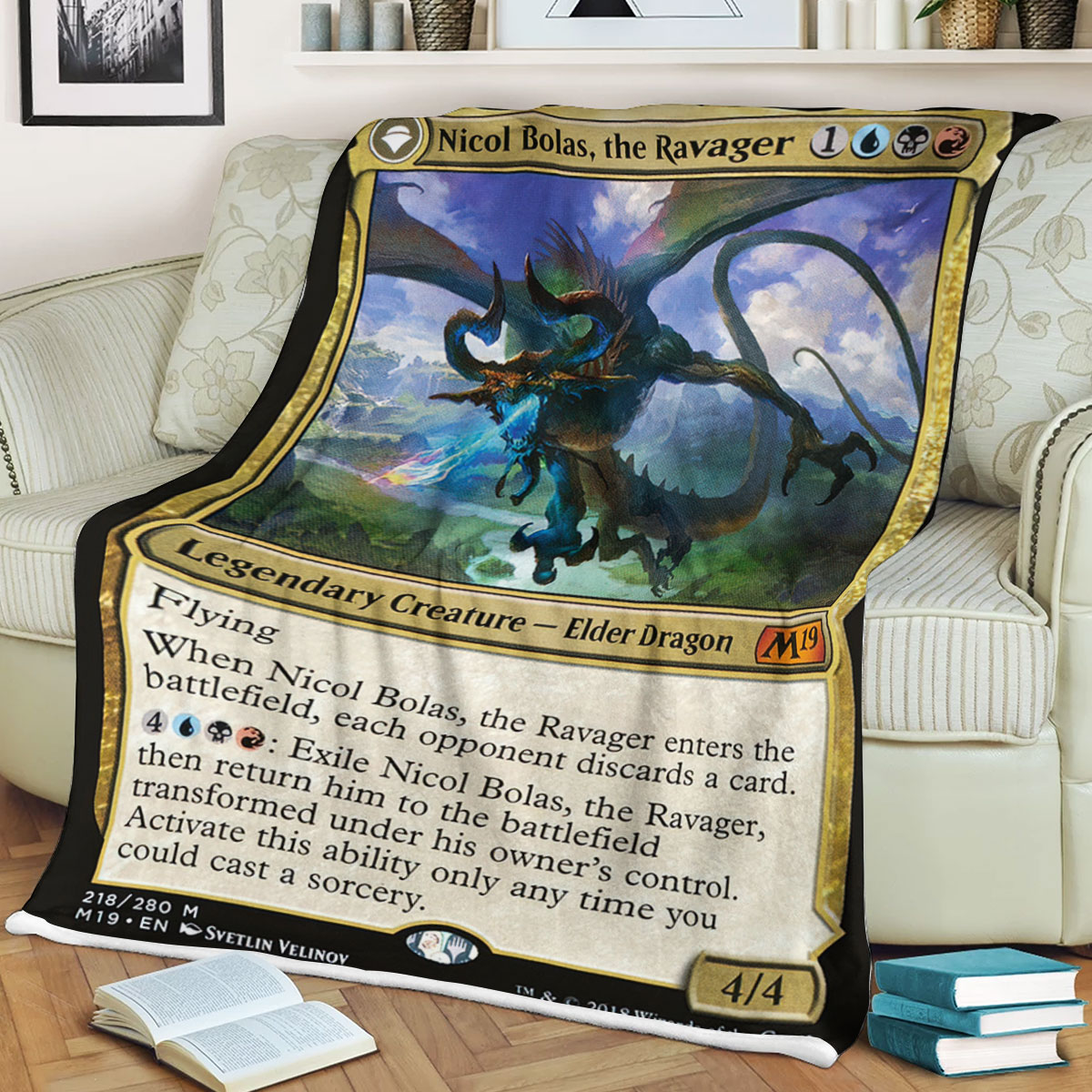 Magic The Gathering Nicolbolas The Ravager Sherpa Blanket Magic The Gathering Nicolbolas The Ravager Sherpa Blanket