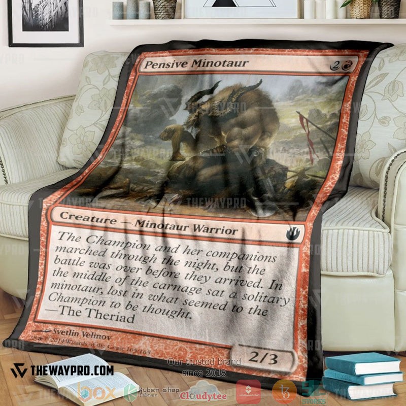 Magic The Gathering Pensive Minotaur Soft Blanket Magic The Gathering Pensive Minotaur Soft Blanket