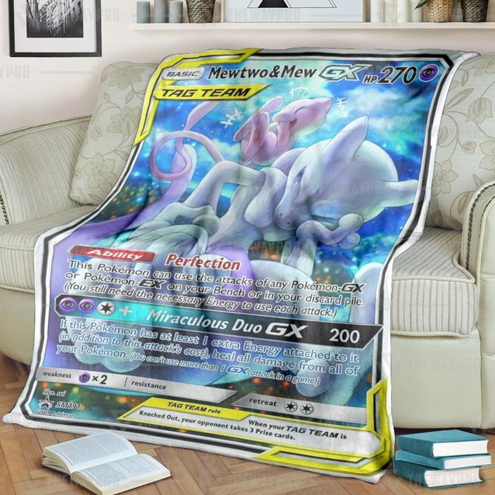 Mewtwo And Mew Pokemon Fleece Blanket Rug Mewtwo And Mew Pokemon Fleece Blanket Rug